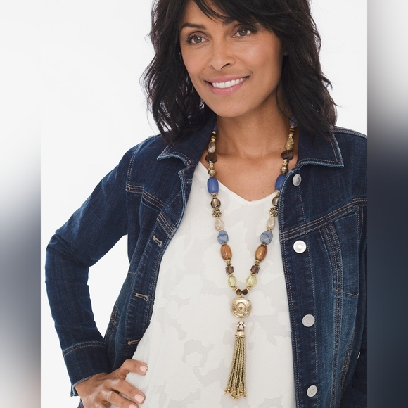 Chico's Bohemian Multi-Colored Tassel Y-Necklace - Picture 3 of 9